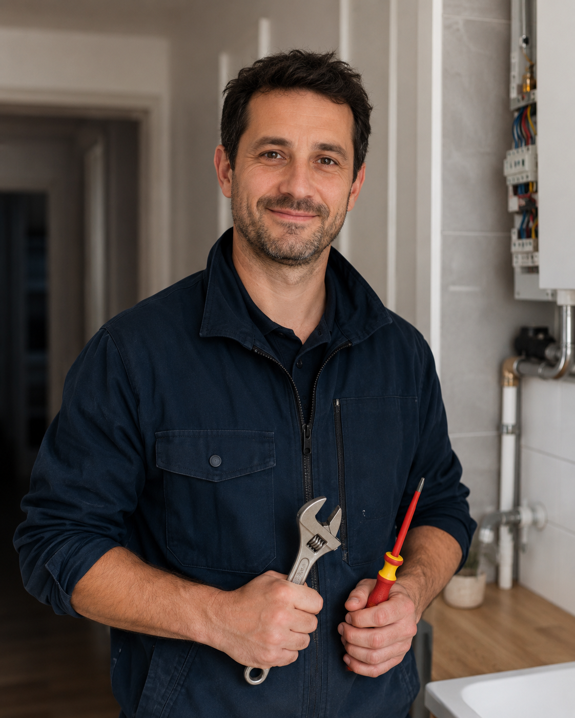 Julien, artisan plombier et électricien